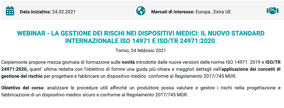 La gestione dei rischi nei dispositivi medici: il nuovo standard internazionale ISO 14971 e ISO/TR 24971:2020